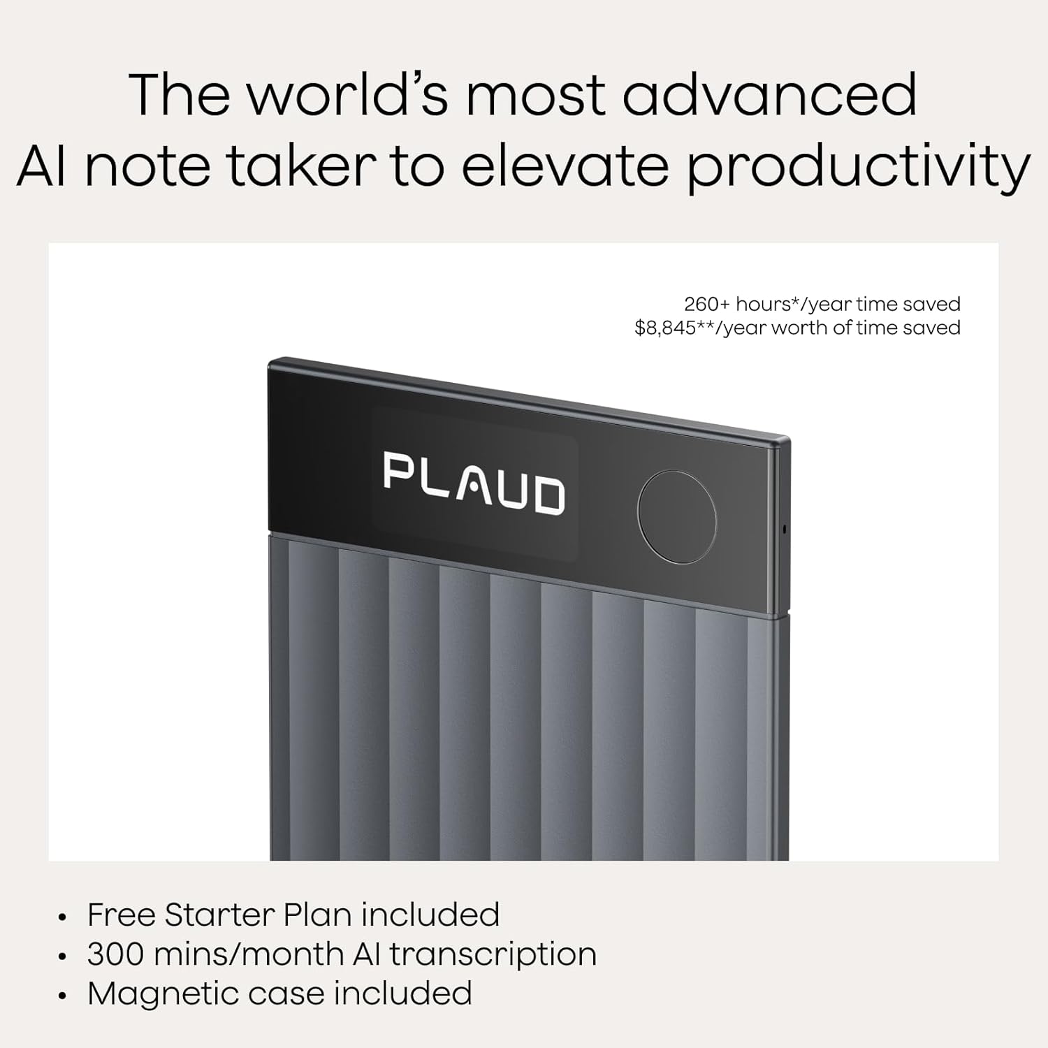 Plaud Note Pro AI Voice Recorder, Transcribe & Summarize with AI Note Taker for Meetings & Calls, Professionals & Teams, Supports 112 Languages, Ultra-Slim, InstantView Display, Case Included, Black