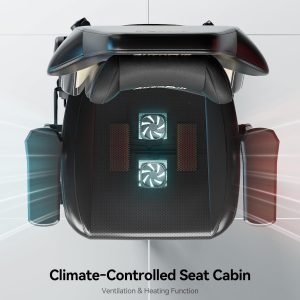 AutoFull M6 Gaming Chair with Climate Control Massage – Ventilated & Heated Seat, 3rd-Gen Active Lumbar Support, 360° Adjustable Armrests, Ergonomic Chair for Gamers & Home Office (Black)