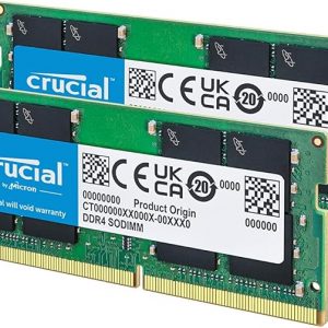 Crucial 64GB DDR4 RAM Kit (2x32GB), 3200MHz (PC4-25600) CL22 Laptop Memory, SODIMM 260-Pin, Downclockable to 2933/2666MHz, Compatible with 13th Gen Intel Core and AMD Ryzen 7000 - CT2K32G4SFD832A