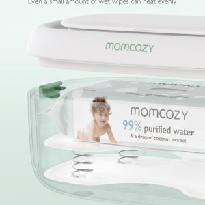 Momcozy Baby Wipe Warmer, Innovative Spring Design, Large Capacity Wipes Dispenser, Fast and Even Heating, 4 Modes of Temperature Heating Control, Diaper Wipe Warmer with Night Light