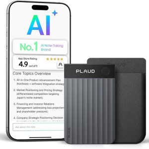 Plaud Note Pro AI Voice Recorder, Transcribe & Summarize with AI Note Taker for Meetings & Calls, Professionals & Teams, Supports 112 Languages, Ultra-Slim, InstantView Display, Case Included, Black