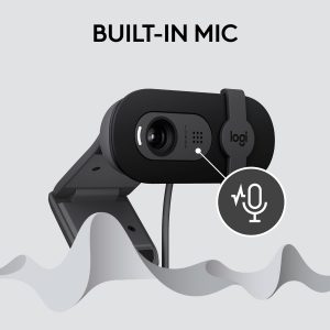 Logitech Brio 101 Full HD 1080p Webcam for Meetings, Streaming, Desktop, Laptop, PC - Built-in Mic, Shutter, Works with Zoom, Microsoft Teams, Nintendo Switch 2’s new GameChat Mode, USB-A,-Black