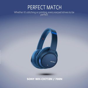 Krone Kalpasmos Replacement Earpads Compatible with Sony WH-CH700N, WH-CH710N, Protein Leather Memory Foam Replacement Ear Cushion, Blue