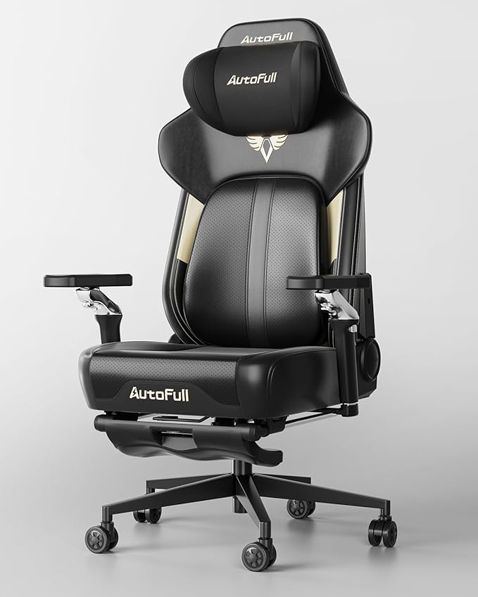 AutoFull M6 Gaming Chair with Climate Control Massage – Ventilated & Heated Seat, 3rd-Gen Active Lumbar Support, 360° Adjustable Armrests, Ergonomic Chair for Gamers & Home Office (Black)