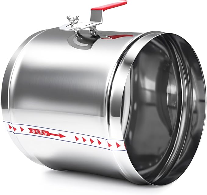 10 pulgadas HVAC Duct Manual Volume Backdraft Damper, Stainless Steel Adjustment Handle, Airflow Control Valve for HVAC Ventilation System