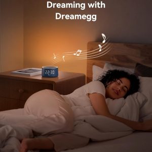Dreamegg Sound Machine & Alarm Clock - White Noise Machine with 7 Wake-Up Sounds, 0-100% Dimmable, Night Light, Sound Machine for Sleeping, Office, Home, Travel Essentials Gift, Navy
