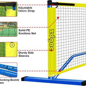 Zdgao Portable Pickleball Net for Driveway, 22FT Regularion Size Pickle Ball Net with Pickleballs and Carry Bag, Easy Setup for Indoor Gym, Outdoor Court, Backyard, Street