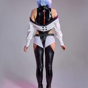 Cosplay.fm Women’s Cosplay Costume PU leather Bodysuit Set Anime Cosplay Outfit Punk Bodysuit