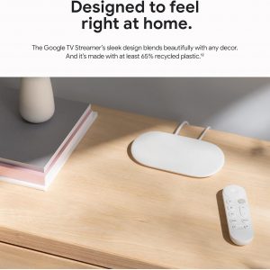 Google TV Streamer 4K - Fast Streaming Entertainment on Your TV with Voice Search Remote - Watch Movies, Shows, Live TV, and Netflix in 4K HDR - Smart Home Control - 32 GB of Storage - Hazel