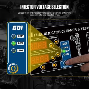 CT400 - Máquina probadora de inyector de combustible para inyectores de gasolina GDI EFI FSI PIEZO, máquina de prueba y limpieza ultrasónica de 6 inyectores, accionamiento de inyector de 12/70/120V, 12 funciones, 110 V