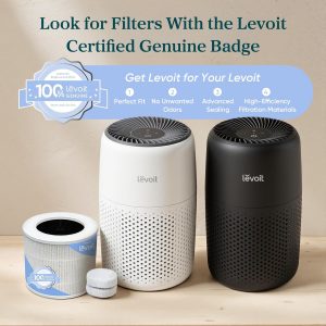 LEVOIT Purificadores de aire para dormitorio, hogar, dormitorio, AHAM VERIFIDE, limpiador de filtro 3 en 1 con almohadilla de aroma, filtros de humo, alérgenos, caspa de mascotas, olor, polvo, oficina, escritorio, Core Mini-P, blanco