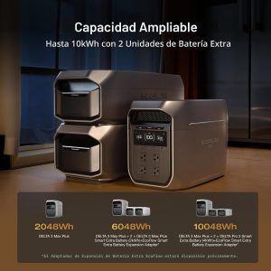 EF ECOFLOW Estación de energía portátil DELTA 3 MAX Plus Batería extra, batería de expansión LiFePO4 de 2048Wh para la estación de energía DELTA 3 Max Plus y DELTA 3 Ultra Plus