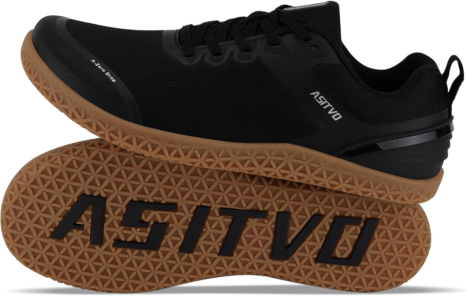 ASITVO Zapatos anchos descalzos para hombre, gimnasio, suela sin caída, minimalista, con ancho para los dedos, zapatillas de deporte de punto sin coser, puntera de poliuretano termoplástico (TPU) y