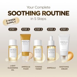 SKIN1004 Centella - Kit de viaje, juego coreano para el cuidado de la piel con tóner, hidratante, suero, aceite limpiador y limpiador, juego de tamaño de viaje con centella de Madagascar, piel sensible, perfecto para viajes, belleza y regalos