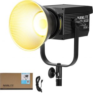 Nanlite FS-300B Foco LED Bicolor de 300W - 2700K-6500K CRI Ajustable 96, Control por App, Luz de Video LED Montura Bowens para Fotografía/Videografía/YouTube/TikTok Creación de Contenido y Transmisión