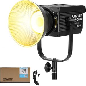 Nanlite FS-300B Foco LED Bicolor de 300W - 2700K-6500K CRI Ajustable 96, Control por App, Luz de Video LED Montura Bowens para Fotografía/Videografía/YouTube/TikTok Creación de Contenido y Transmisión