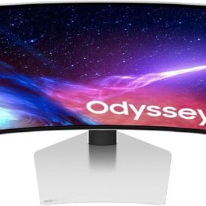 Samsung 49" Odyssey G93SC Series Curved Gaming Monitor, QD-OLED, 240Hz, 0.03ms, DQHD, G-Sync Compatible, FreeSync Premium Pro, Adjustable Stand