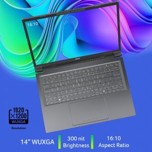 Acer Aspire 14 AI Copilot+ PC | Pantalla WUXGA de 14 pulgadas | Procesador Intel Core Ultra 5 de 226 V | NPU: hasta 40 tops - GPU: hasta 53 tops | Intel ARC 130V | 16 GB LPDDR5X | SSD de 512 GB | Wi-Fi 6E | A14-52M-52M-5 1S1