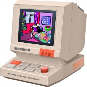 Divoom MiniToo Retro PC-Style Computer Speaker, Smart Pixel Screen with DIY Faces, Bluetooth & USB Audio, Alarm/White Noise Clock, Desk Setup Gift for Bedroom, Office & Gaming