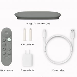 Google TV Streamer 4K - Fast Streaming Entertainment on Your TV with Voice Search Remote - Watch Movies, Shows, Live TV, and Netflix in 4K HDR - Smart Home Control - 32 GB of Storage - Hazel