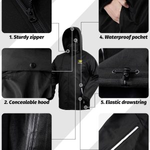 Trudave Hydrolock - Traje de lluvia, traje de lluvia impermeable para hombres, 2 piezas, transpirable y resistente al viento