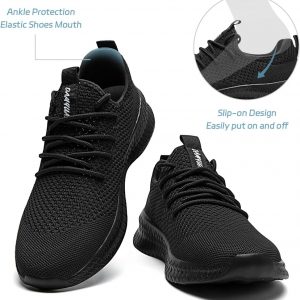 Men Non-Slip Work Shoes Tennis Gym Sneakers Breathable Slip Resistant Lightweight and Comfortable for All-Day Wear Sports and Walking