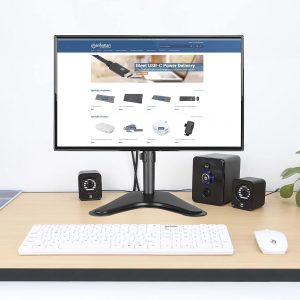 MANHATTAN Sistema de altavoces estéreo Bluetooth USB 2.1 con subwoofer y 2 altavoces satelitales pequeños, 3 modos de conexión de audio - para computadora, PC, laptop, escritorio - 167345