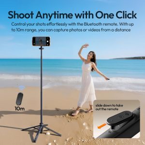 ULANZI Magnetic Phone Tripod, MT85 Auto Open Tripod for Magsafe with Enhanced 4-Leg, 60'' Selfie Stick Extendable Phone Stand, Content Creator Essentials for iPhone 17/16/15/14/13/12 Black