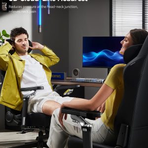 AutoFull M6 Gaming Chair with Climate Control Massage – Ventilated & Heated Seat, 3rd-Gen Active Lumbar Support, 360° Adjustable Armrests, Ergonomic Chair for Gamers & Home Office (Black)