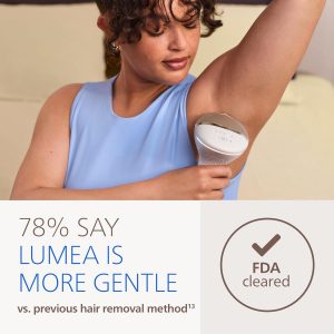 Philips Lumea IPL - Depilación láser tipo salón para mujeres, dispositivo permanente de reducción de vello en casa para cara y cuerpo, seguro e indoloro para cara, bikini, cuerpo, 5 ajustes y sensores de piel, BRI984/03