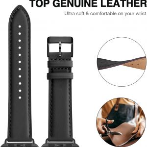 Leather Bands Compatible with Apple Watch Band 42mm(Series3 2 1) 44mm 45mm 46mm 49mm, Genuine Leather Wristband Starp for iWatch SE Series 11 10 9 8 7 6 5 4 3 2 1 Ultra for Women Men