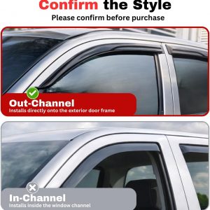 KPY Protector contra lluvia compatible con Toyota Sienna 2011-2020, Visor de ventana de 4 piezas, deflectores de ventilación de ventana lateral con cinta adhesiva estilo Mugen, 2011 2012 2013 2014