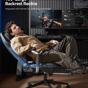 AutoFull M6 Gaming Chair with Climate Control Massage – Ventilated & Heated Seat, 3rd-Gen Active Lumbar Support, 360° Adjustable Armrests, Ergonomic Chair for Gamers & Home Office (Black)