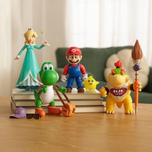 Figuras de acción de la película Super Mario Galaxy de 5 pulgadas Serie 1 – Bowser Jr. Figura con accesorio de pincel – Detalles premium y 17 puntos de articulación