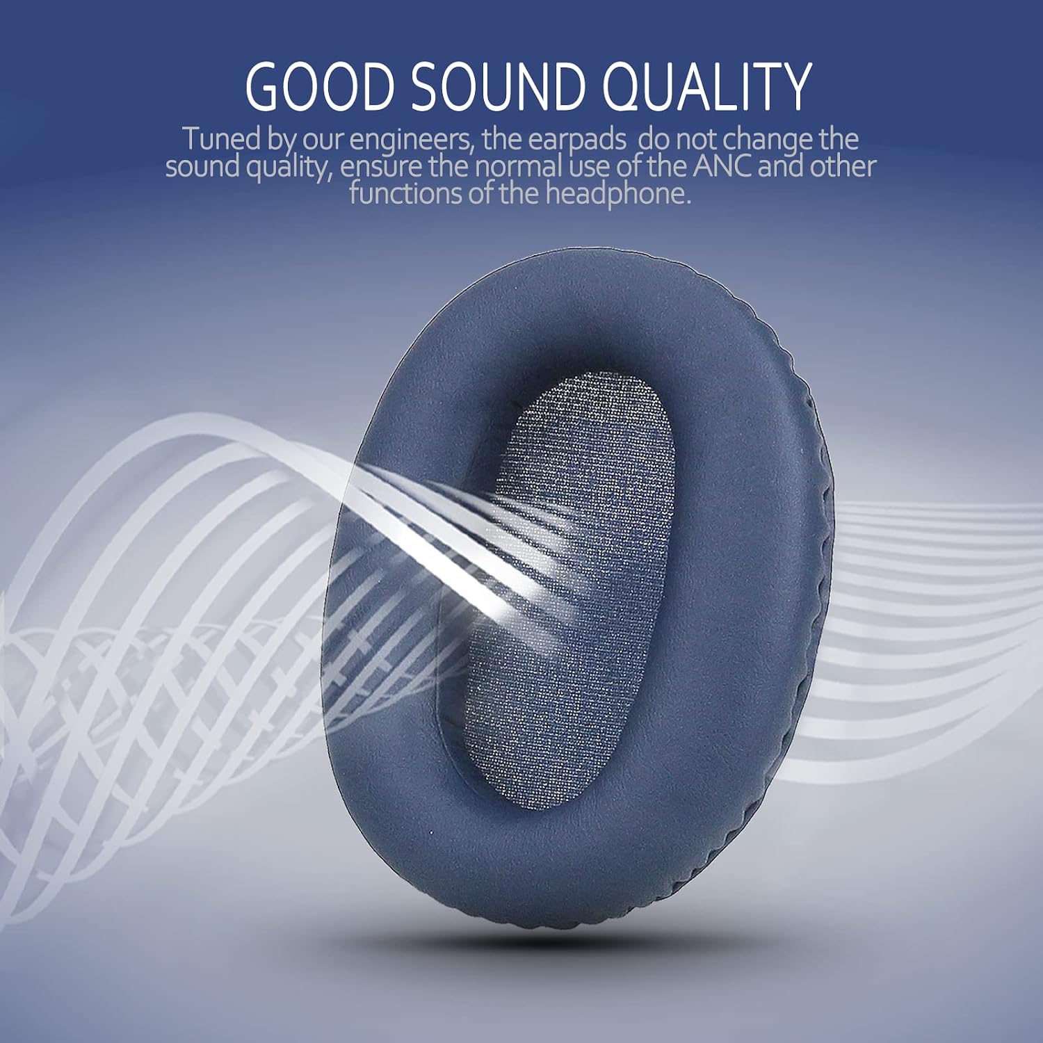 Krone Kalpasmos Replacement Earpads Compatible with Sony WH-CH700N, WH-CH710N, Protein Leather Memory Foam Replacement Ear Cushion, Blue