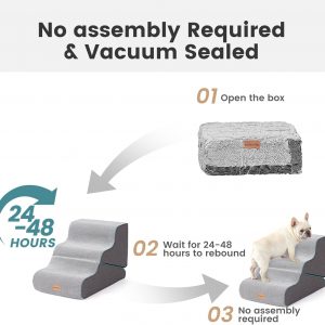 Gardner Pet Dog Stairs for Small Dogs 22.8" H, Curved 5-Step Pet Stairs, Dog Steps for High Bed, Couch (24-30 in) with Durable Non-Slip Waterproof Fabric Cover and CertiPUR-US Certified Foam