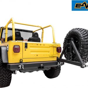 EAG Classic Rear Bumper with Tire Carrier Black Textured Fit for 87-06 Wrangler TJ YJ