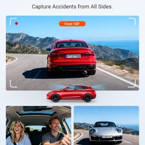 Vantrue Nueva cámara de tablero N4S de 3 canales, STARVIS 2 visión nocturna, cámara interior delantera trasera para automóviles, doble canal delantero y trasero, tecnología PlatePix™, modo de estacionamiento, Wi-Fi, GPS, IPS de 2 pulgadas, soporte de 1 TB (RC18)