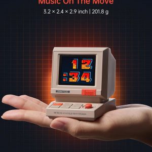 Divoom MiniToo Retro PC-Style Computer Speaker, Smart Pixel Screen with DIY Faces, Bluetooth & USB Audio, Alarm/White Noise Clock, Desk Setup Gift for Bedroom, Office & Gaming