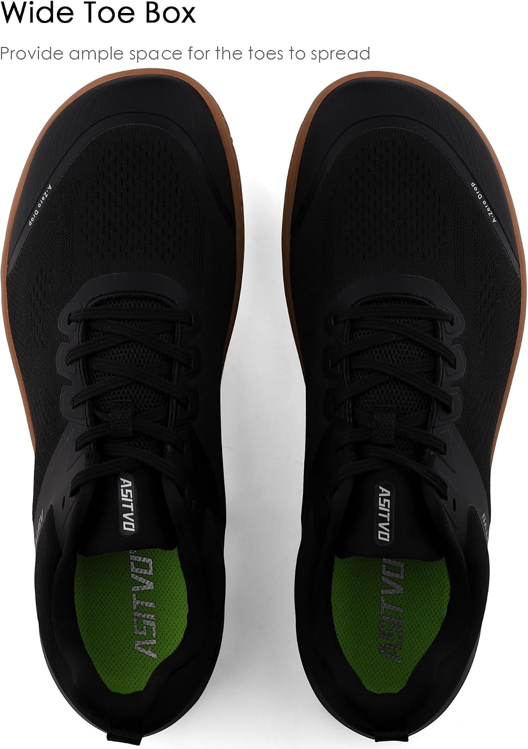 ASITVO Zapatos anchos descalzos para hombre, gimnasio, suela sin caída, minimalista, con ancho para los dedos, zapatillas de deporte de punto sin coser, puntera de poliuretano termoplástico (TPU) y