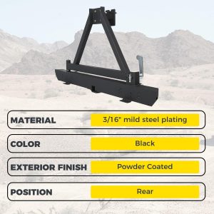 KUAFU Rear Bumper W/Tire Carrier Compatible with 1987-1996 Jeep Wrangler YJ 1997-2006 TJ 2003-2006 LJ w/D-Rings 2 packages