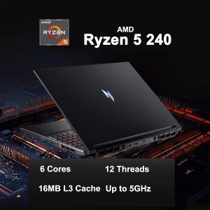 Acer Nitro V 16 AI portátil para juegos de 16" WUXGA IPS 180Hz AMD 6-core Ryzen 5 240, 16GB DDR5, SSD de 512GB, GeForce RTX 5050 (hasta 421 AI Tops), Wi-Fi 6E, retroiluminación, Type-C, Win11Pro con