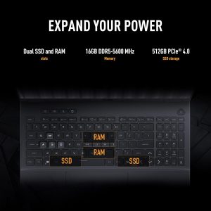 ASUS TUF Gaming F16 (2025), Laptop para juegos, pantalla FHD+ 165Hz 16:10 de 16 pulgadas, procesador Intel Core i5 13450HX, NVIDIA® GeForce RTX™ 5050, DDR5 de 16 GB, SSD PCIe Gen4 de 512 GB, Wi-Fi 6E