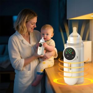 Portable Baby Bottle Warmer,Baby Breastmilk Bottle Warmer Multi-Function Milk Formula Heater,Defrosting Fits Most Bottles Ideal for Travel & Home Baby Feeding On The Go,8000 mAh Battery