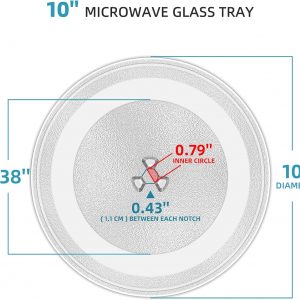 Reemplazo de platos giratorios de microondas de 10 pulgadas, placa de vidrio para microondas compatible con Whirlpool, la pieza de repuesto exacta de W11367904/W10337247/AP6892124/W11335034