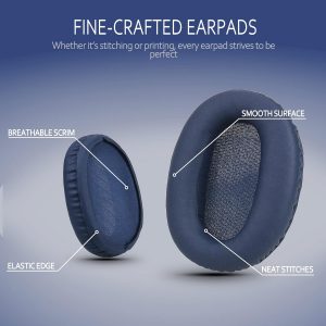 Krone Kalpasmos Replacement Earpads Compatible with Sony WH-CH700N, WH-CH710N, Protein Leather Memory Foam Replacement Ear Cushion, Blue