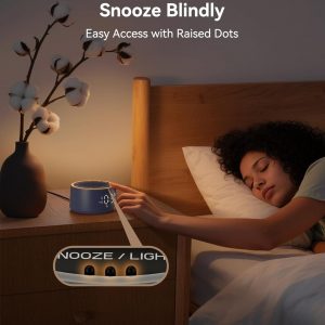 Dreamegg Sound Machine & Alarm Clock - White Noise Machine with 7 Wake-Up Sounds, 0-100% Dimmable, Night Light, Sound Machine for Sleeping, Office, Home, Travel Essentials Gift, Navy