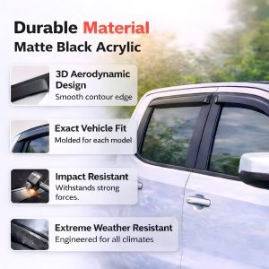 KPY Protector contra lluvia compatible con Toyota Sienna 2011-2020, Visor de ventana de 4 piezas, deflectores de ventilación de ventana lateral con cinta adhesiva estilo Mugen, 2011 2012 2013 2014