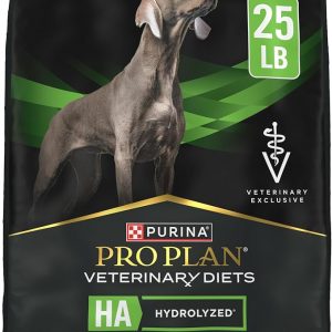 Pro Plan Veterinary Diets Purina HA Proteína Hidrolizada Alimento para perros Fórmula seca sabor salmón – Bolsa de 25 libras