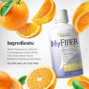 Medtrition HyFiber Daily Liquid Fiber for Regularity and Soft Stools, 12 Grams Soluble Fiber, 32 fl oz 4 Pack